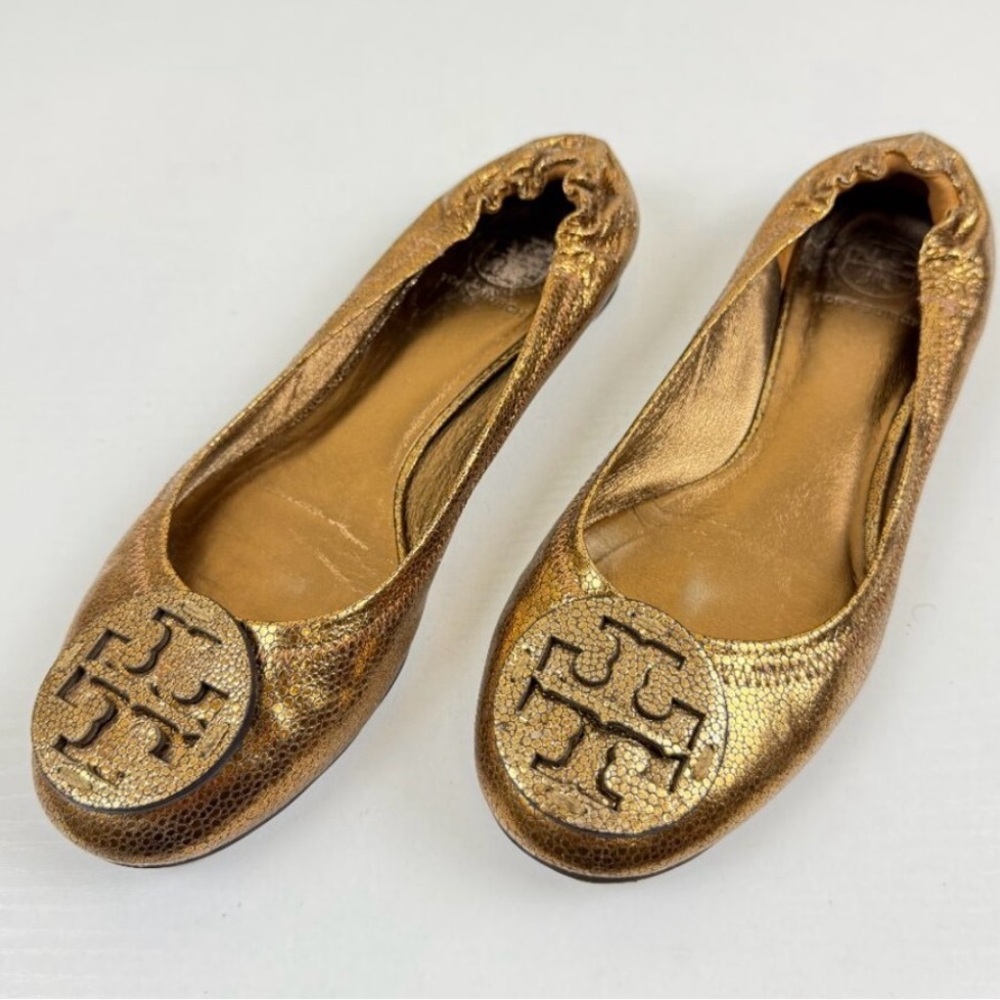 EUC Tory Burch Gold Ballet Flats